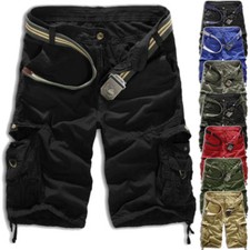 Mens Cargo Shorts Combat Work Summer Pockets Army Casual Pants Trousers Sz 29-36