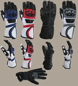 Guantes de cuero de vaca para moto de carreras excelente calidad/todo tipo de clima - Imagen 1 de 16