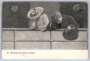 Alles geht raus und nichts kommt rein, Passagierschiff, antike Postkarte von 1907 - Bild 1 von 2