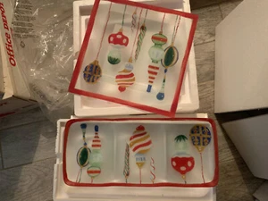 2004 Block Crystal Ornaments Platter & Vegetable Server (NIB; set of 2) - Picture 1 of 1
