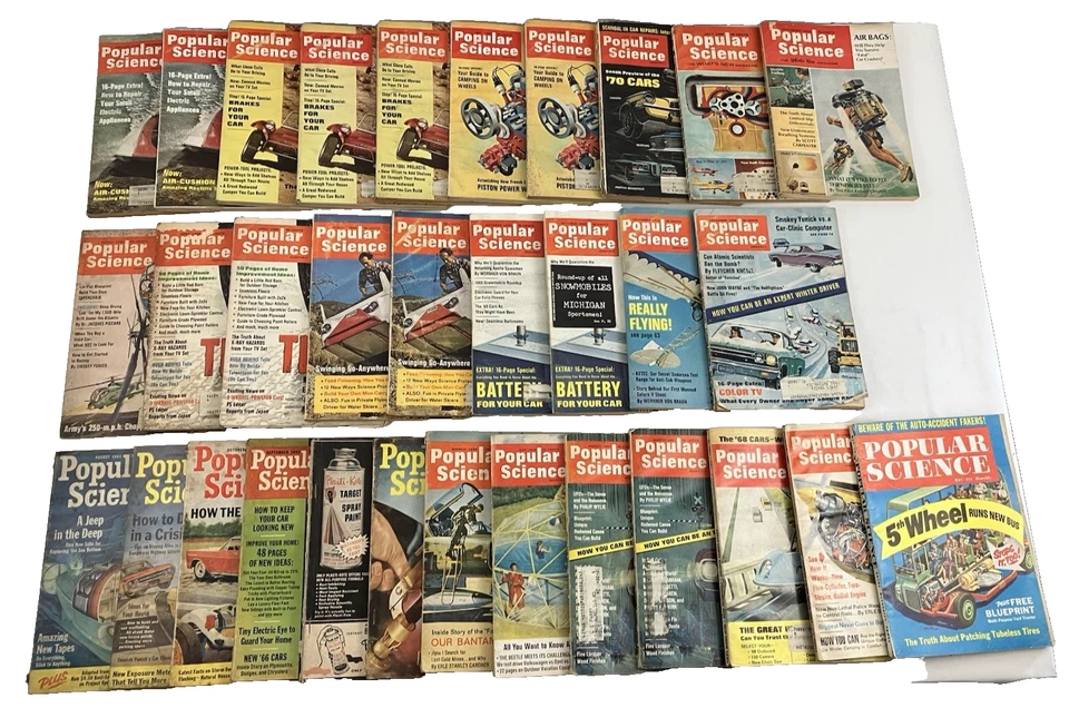 Popular Science Magazine Lot (33) 1961–1970 | DIY Tech Ads Retro | 1 No Cover - Image 1 of 4