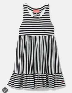 Joules Girls Juno Navy Blue White Stripes Racerback Dress Size 6 - Picture 1 of 8