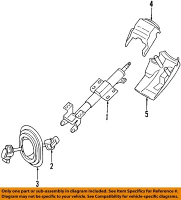 Used Steering Column fits: 1999 Mitsubishi Eclipse Floor Shift Cpe w/o keyless e - Image 1 of 4