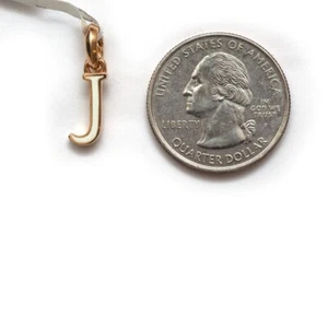 Neu DAVID YURMAN "J" Initiale Charm Verstärker Anhänger 18K Gelbgold weiße Emaille - Bild 1 von 6