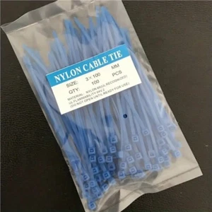 Corbatas de plástico de 4" azules 100 piezas. Ideal para electrónica "precio más bajo" - Imagen 1 de 1
