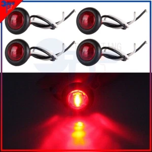 For 1980-2012 Jeep Toyota Suzuki 4x Red Round LED Side Marker Light 12V - Bild 1 von 10