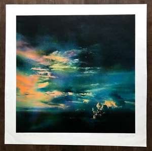 IMPRESIÓN ARTÍSTICA VINTAGE PAISAJE NUBES CIELO FIRMADA A MANO EDICIÓN LIMITADA DONNA JAGGARD - Imagen 1 de 4