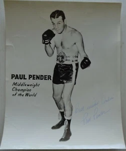 rare Photographie Boxeur Américain Paul Pender Dédicace Originale - Picture 1 of 2