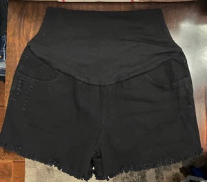 NWT Jezero Maternity Black Cut-Off Shorts Women’s Size Small - Picture 1 of 5