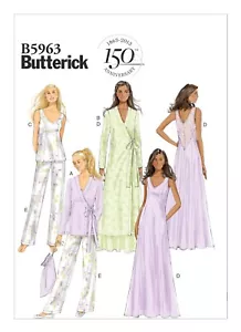 Butterick Easy SCHNITTMUSTER B5963 Misses Morgenmantel, Nachthemd, Schlafanzug, Tasche - Bild 1 von 12