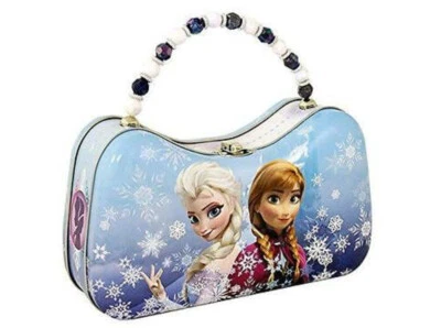 Disney Elsa Anna Frozen Tin Purse Scoop Design Lunch Box Carrier Carry All - Image 1 of 4