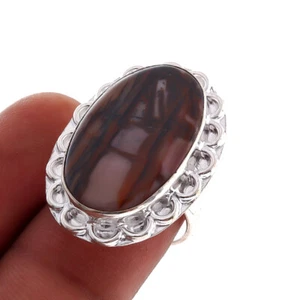 Kokosnuss Jaspis Edelstein Ethno Stil Handarbeit Schmuck Ring 6,50" s109 - Bild 1 von 4