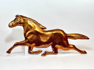 VINTAGE RUNNING HORSE EQUINE WALL ART SCULPTURE Pressed Copper LARGE Well Packed - Picture 1 of 13
