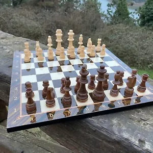 Juego de Ajedrez Gambito Tablero de Ajedrez Staunton Tallado a Mano Piezas de Ajedrez de Madera/Idea de Regalo - Imagen 1 de 8