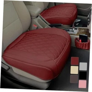 2 Pack Leather Front Car Seat Cover Bottom Car Seat, Anti-Slip and 2pcs red - Picture 1 of 7