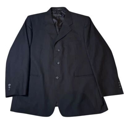 Blazer Dario di Napoli terno jaqueta preta 3 botões lã 44 S carreira - Imagem 1 de 4