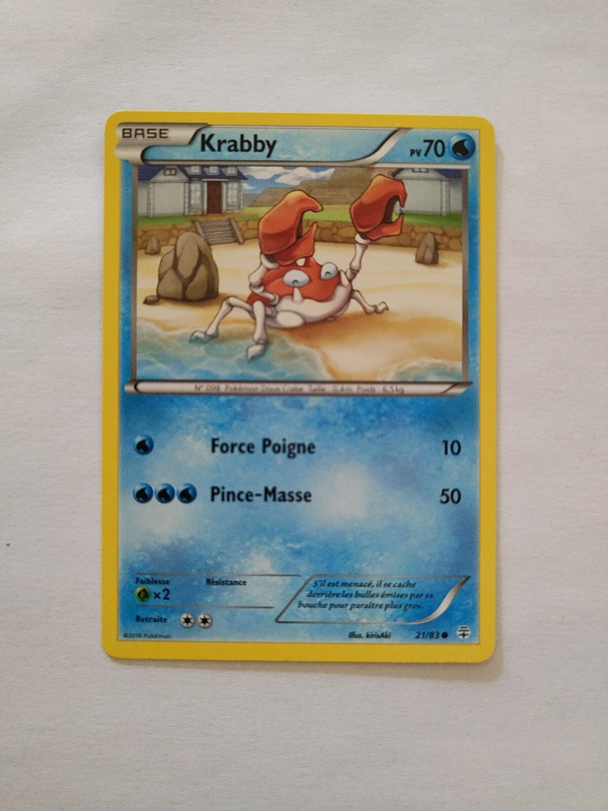 Pokemon Card - Krabby 21/83 - XY Generation