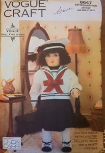 VINTAGE VOGUE CRAFT Pattern #8647 18" DOLL W/OUTFIT & FULL COLOR TRANFER UC/FF - Picture 1 of 5