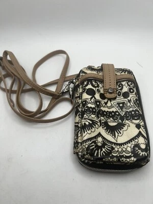Sakroots Floral Black & White Smartphone Clutch Wallet Crossbody Wristlet - Image 1 of 4