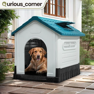 Casa para perros grande al aire libre 41"x34" portátil cachorro perrera refugio para mascotas todos los climas Foto 1 de 4