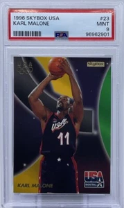 Karl Malone PSA 9 -1996 Skybox USA Basketball -Jazz Legend, Olympic Gold Medals - Picture 1 of 8