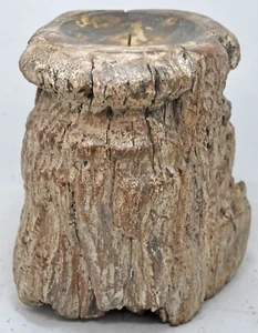 Antique Wooden Column Pillar Candle Holder Stand Original old Hand Carved - Picture 1 of 9