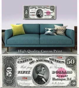 Large Poster $50 Seward, Treasury Note. 17"x40" Printed on Canvas - Picture 1 of 1