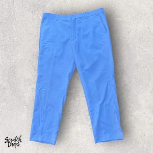 Vinci Mens Blue Chino Pants Size 40x30 Casual Slim Fit Trousers Work Office Wear - Picture 1 of 4