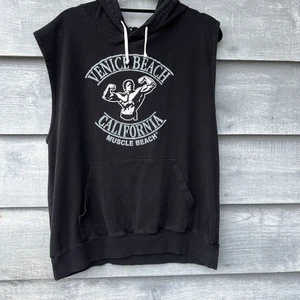 Muscle Beach Venice CA. Sleeveless Hoodie Black Mens Size XL - Picture 1 of 7