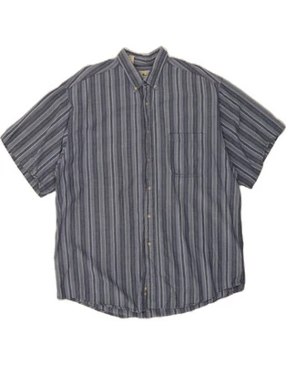 EDDIE BAUER Mens Short Sleeve Shirt XL Blue Striped Cotton DM06 - Image 1 of 3