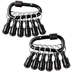 Upgrade 12Pcs Bit Holder With Black Carabiner 1/4 inch Hex Shank Aluminum All... - Picture 1 of 6