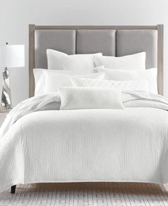 Hotel Collection White Etched Geo King Comforter - Picture 1 of 6