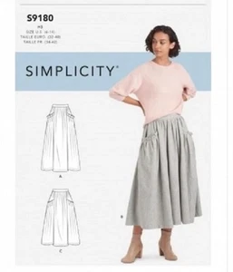 SIMPLICITY 9180 MISSES SKIRTS Pockets Sewing Pattern Sizes 6-14 Lagenlook S9180 - Picture 1 of 2