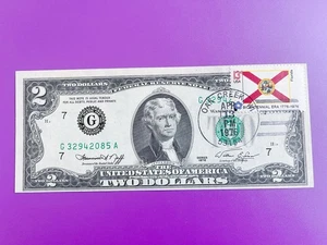 2 $ 1976 Federal Reserve Schein Erstausgabetag mit Briefmarke AUSWAHL UNC BU NOTE - Bild 1 von 2