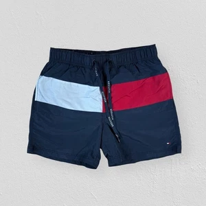 Tommy Hilfiger Flag Logo Swimming Trunks Swim Shorts Blue Mens Small - Picture 1 of 3