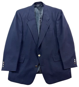 vtg 90s Christian Dior 44S Hopsack blazer jacket sport coat navy gold buttons - Picture 1 of 11