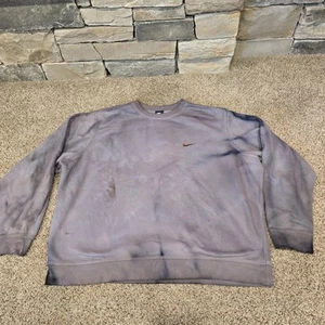 Vintage Nike Crew neck Sweatshirt Blue Distressed Tie Dye Mens Sz 3XL - Picture 1 of 7
