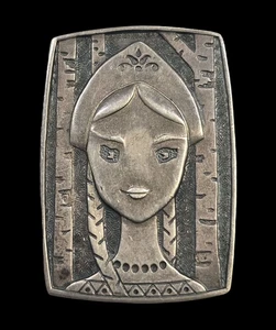 Unusual Vintage Russian 875 Silver "Maid in Birch Forest" Brooch - Picture 1 of 3