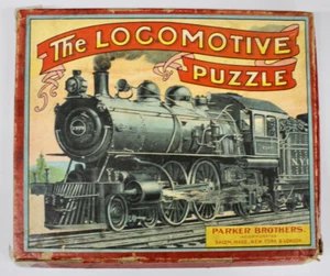 Original Early 1900s Parker Brothers The Locomotive Puzzle Complete w/Box - Picture 1 of 5