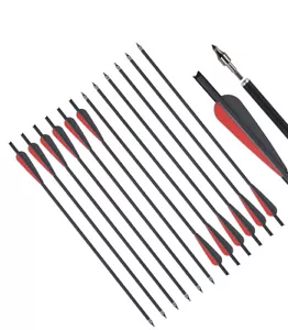 Pernos ballesta de carbono de caza de tiro con arco de 20/22 pulgadas media luna leva OD 8,8 mm flechas - Imagen 1 de 7
