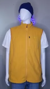 L.L. Bean Men's Yellow Polyester Fleece Zip Up Camping Hiking Vest Large Tall - Picture 1 of 8