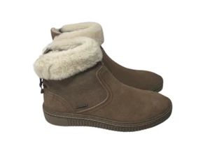 Bearpaw Tan Boots Women's Size 12 Pull-on Leticia Faux Fur Lining Booties NEW - Picture 1 of 11