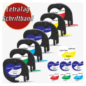 91220 91221 16951 Schriftband Kompatibel Dymo Letratag LT-100H Q50 XR Weiß 12mm - Bild 1 von 21