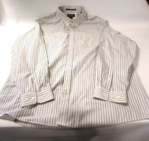 Camicia abbottonata Eddie Bauer verde a righe manica lunga resistente alle rughe XXLT - Foto 1 di 4