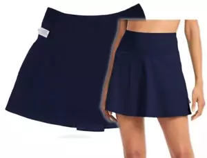 LL BEAN Womens Navy 18" SHAPING SWIMWEAR SWIM SKIRT w/ Brief UPF 18 Reg - Picture 1 of 4
