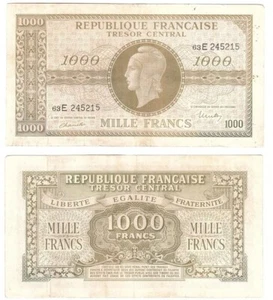 France - 1000 Francs 1944 VF P. 107b - serie 63E245215 Lemberg-Zp - Picture 1 of 1