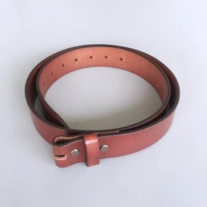Red Brown Genuine Leather Belt Screws On Belt Gurtel - Picture 1 of 9