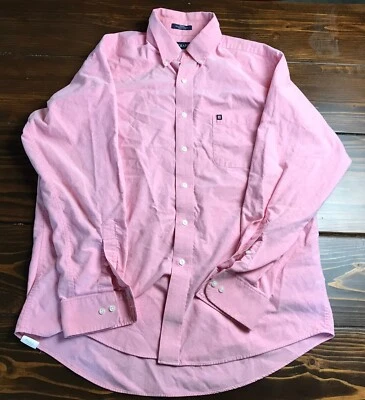 Chaps Shirt Men's Size 16-16.5 34/35 Large Pink Redish Button Up Wrinkle Free - Image 1 of 4