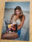 Vintage one of kind Photo sexy Girl Reading Metal Rules Magazine Rob halford Hot