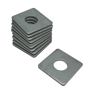 (10) Placa de arruela quadrada 1-5/8", rolamento de canal de apoio de suspensão, aço zincado - Imagem 1 de 2